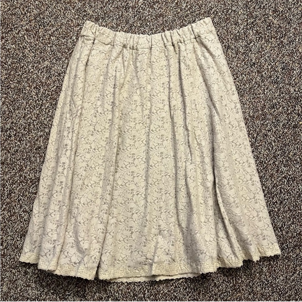 Laura Ashley Cream Floral Midi Skirt